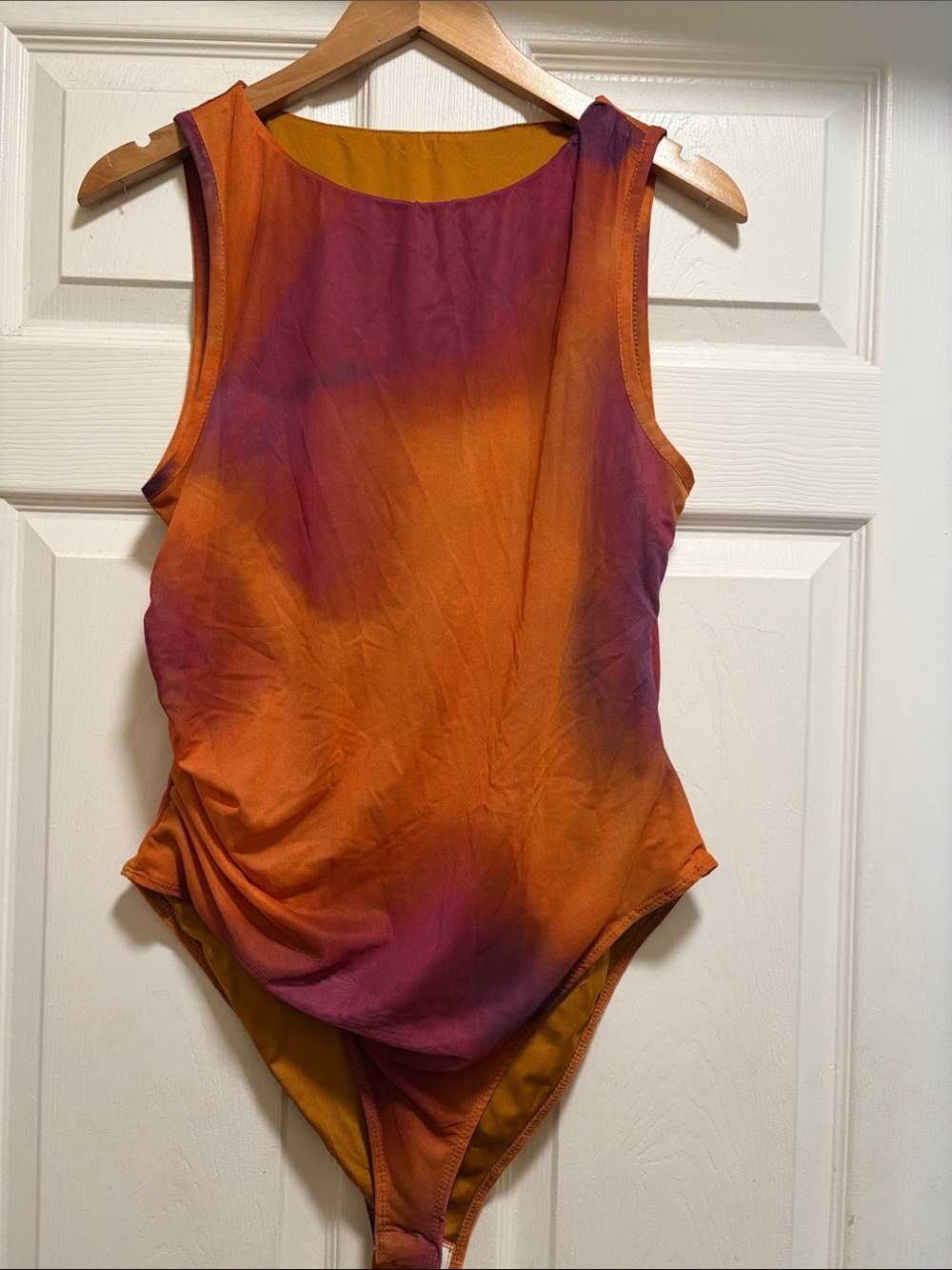 Cider Orange & Purple Tie-Dye Sleeveless Bodysuit